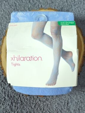 Xhilaration All Over Floral Light Blue Lace Tights